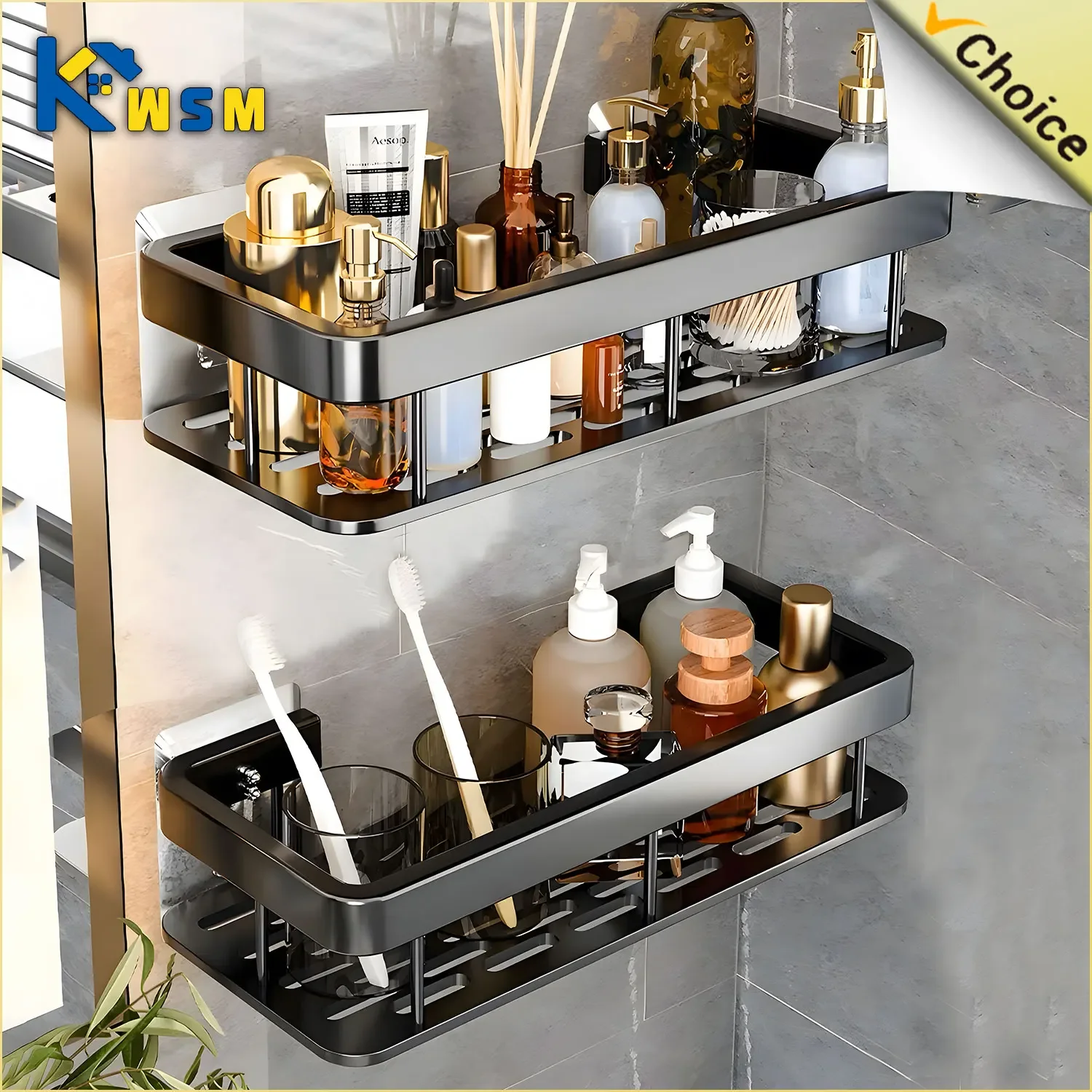 Kitchen Storage Rack Space Aluminum Sink Tool Sponge Rag Organizer Self Adhesive Bathroom Cosmetic Shelf Dish drying Cosina