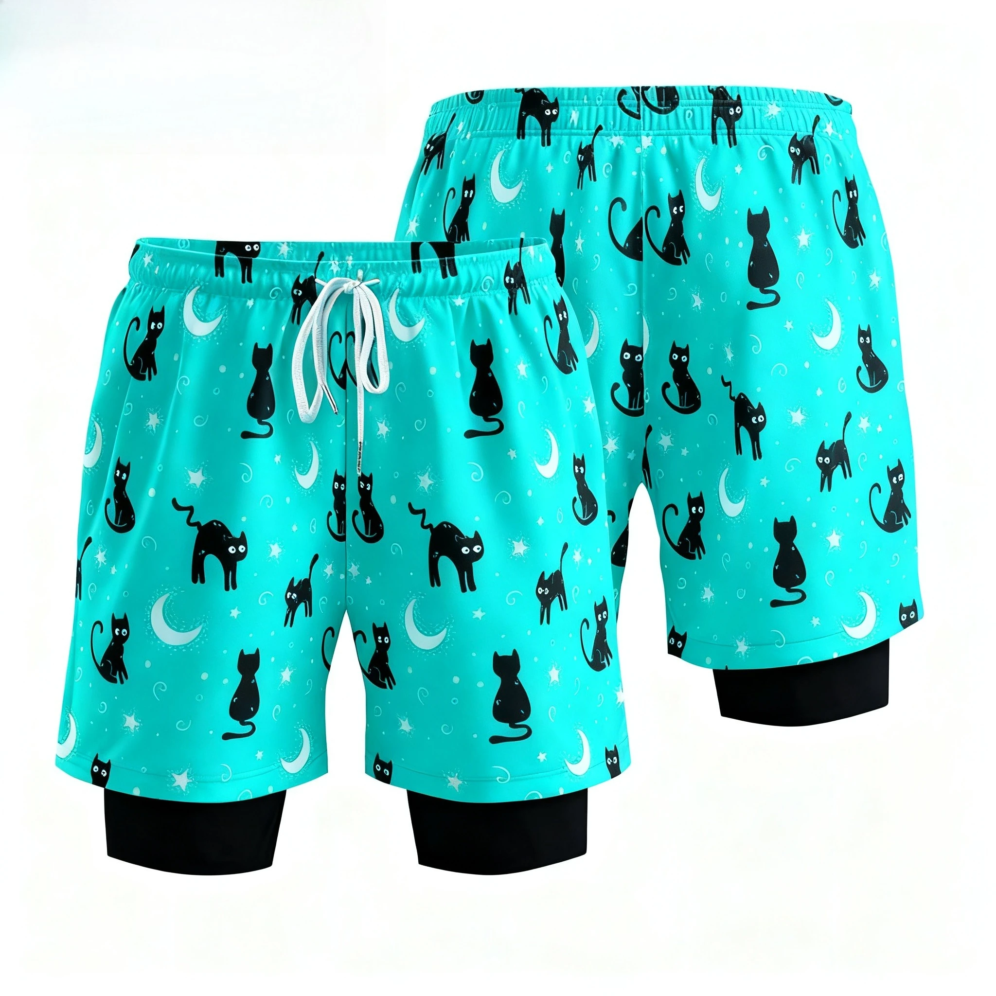 

Новые мужские повседневные шорты для фитнеса 2-в-1, спортивные шорты для велоспорта на открытом воздухе, модный стиль для уличного баскетбола, пляжные шорты для отпуска