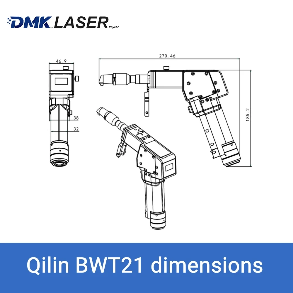 DMK Qilin BWT21 Laser Welding Head 2000W Handheld Double Pendulum Fish Scale Laser Weder gun For Fiber Laser Welding Machine