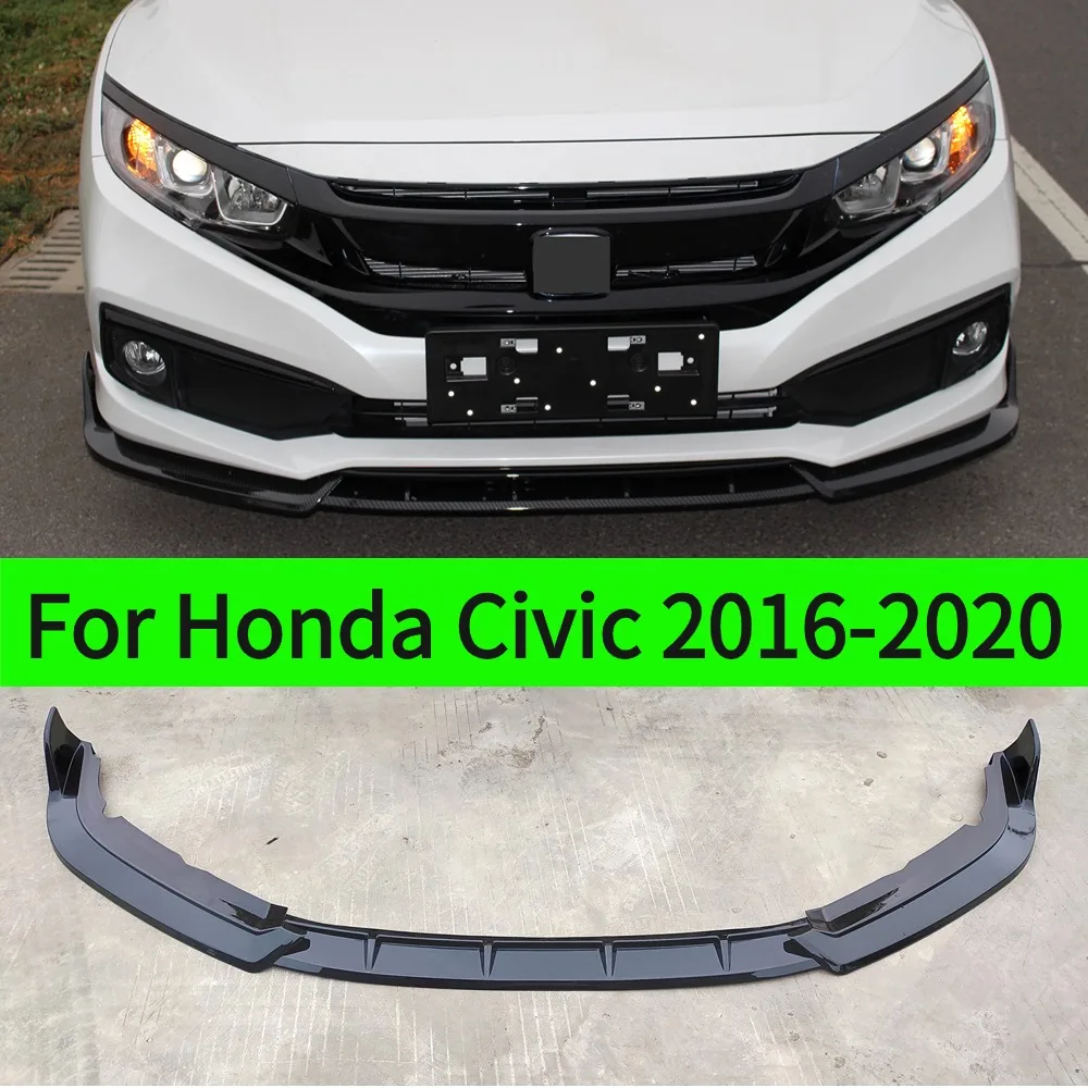 For 2016-2020 Honda Civic 10th Generation Front Lip Bumper Refit Anti-Collision Spoiler Enhances Aesthetics & Protection Models