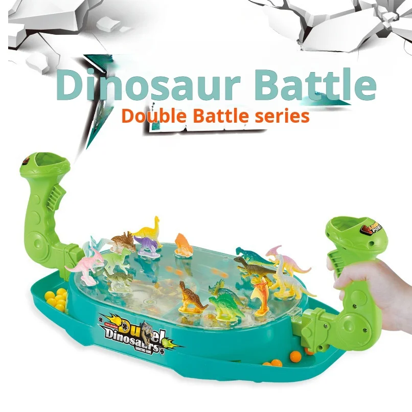 Children's Catapult Marble Dinosaur Toy Tabletop Two-Player Battle Launch Marble Shooting Dinosaur Game Toy