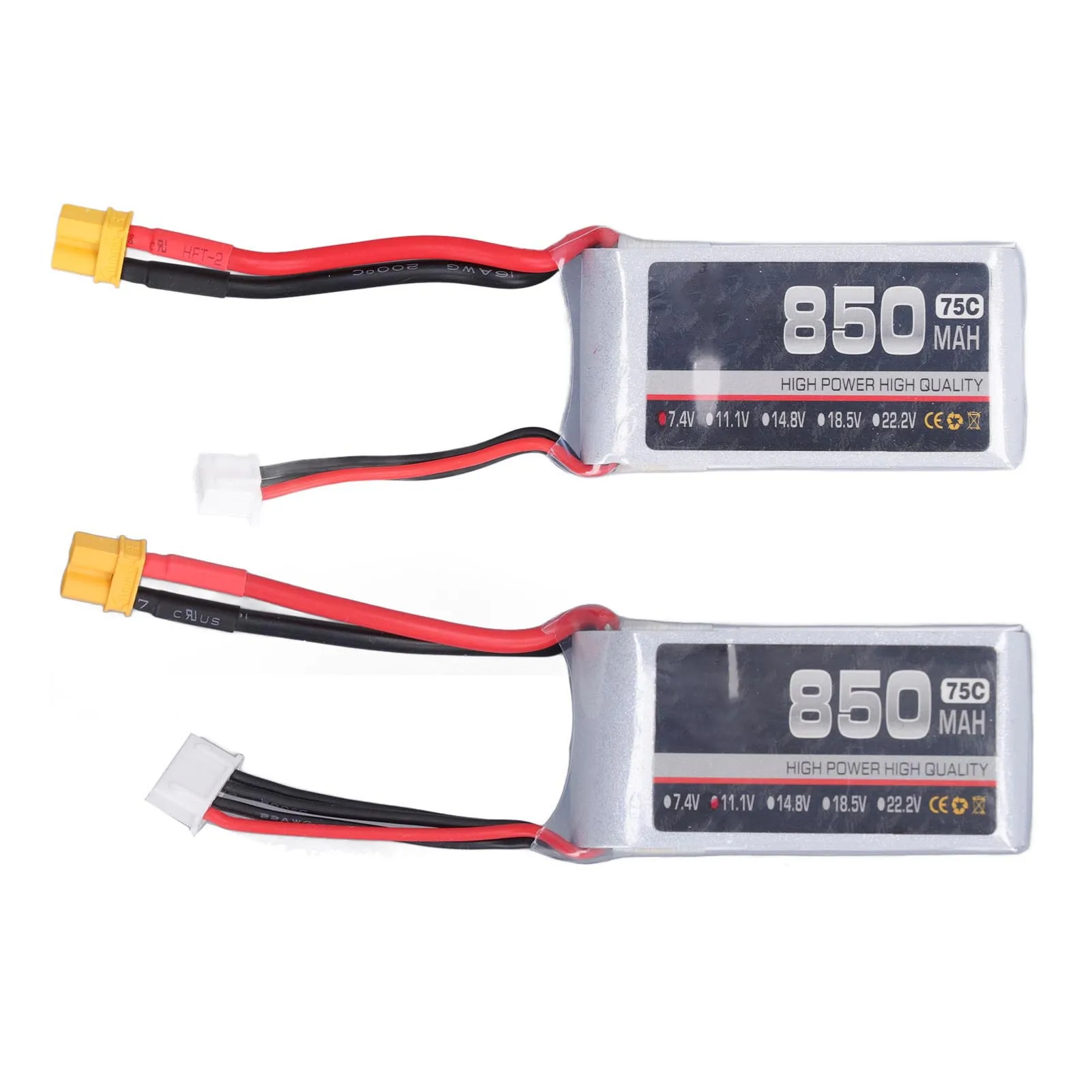 850mAh 75C High Rate Lipo Batteries Li Ion Battery Pack with XT30 Plug for Multirotor Fixed Wing Model Aircraft