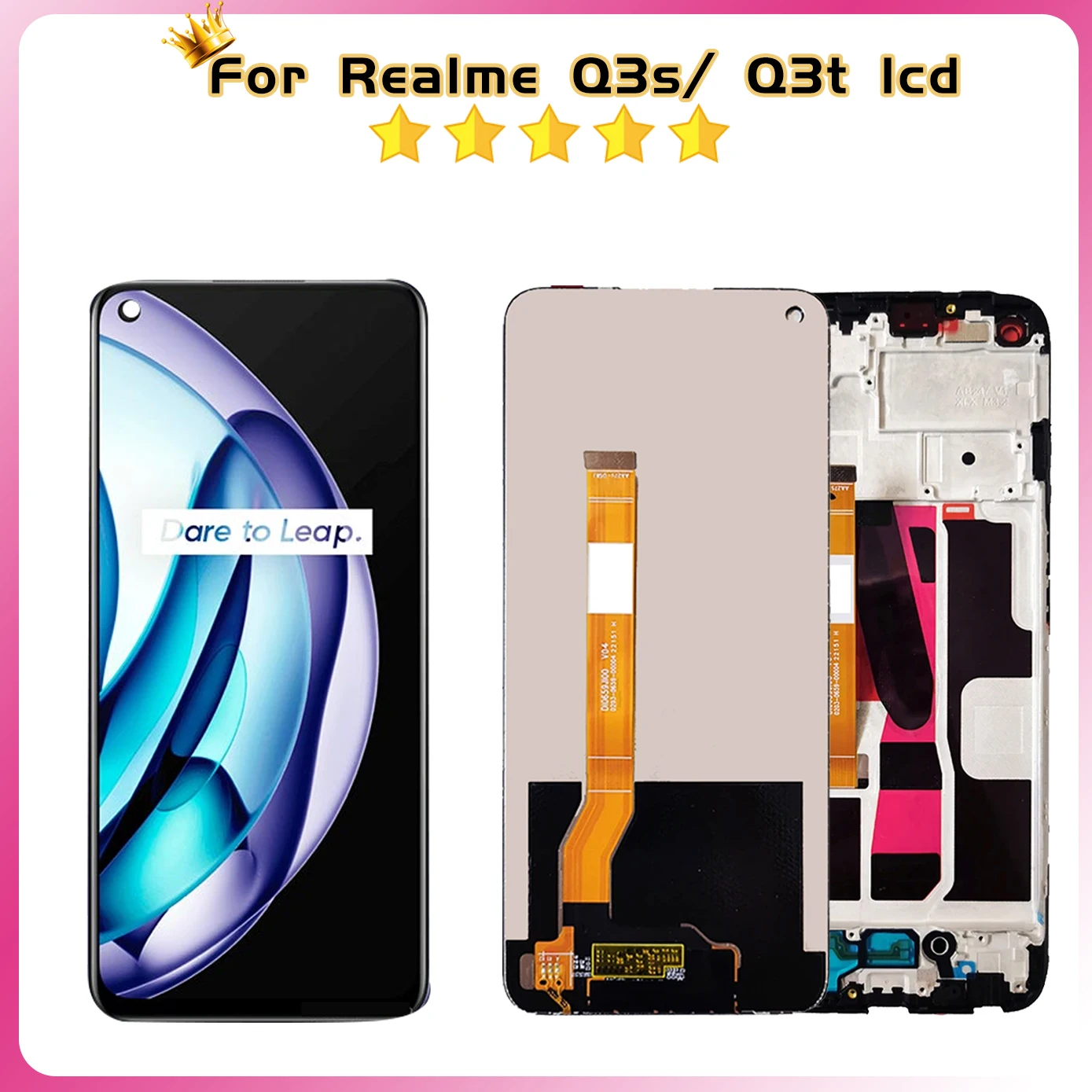 100% Tested For OPPO Realme Q3s Q3t LCD Display Touch Screen Digitizer Assembly Glass Sensor No/With Frame Replacement