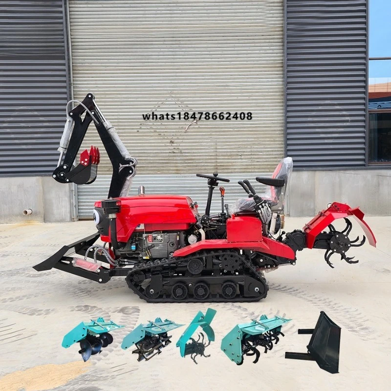 Cheap Rotary Tiller Agriculture Micro Garden Cultivator All Terrain Cultivators Mini Crawler Water and Drought Tiller