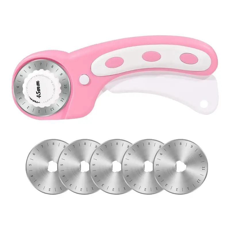 Fabric Cutter Wheel Precision Fabric Cutting Rotary Cutters 45 MM Quick Change Ergonomic Handle Rolling Cutter Safety Button