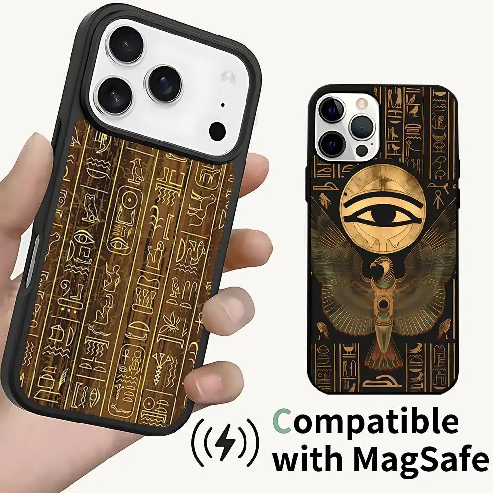 

Magnetic Case: Compatible with IPhone 17,16,15,14,13,12,11,Pro,Max,Plus,Mini,SE4,E Mysterious Ancient Egyptian Hieroglyphs