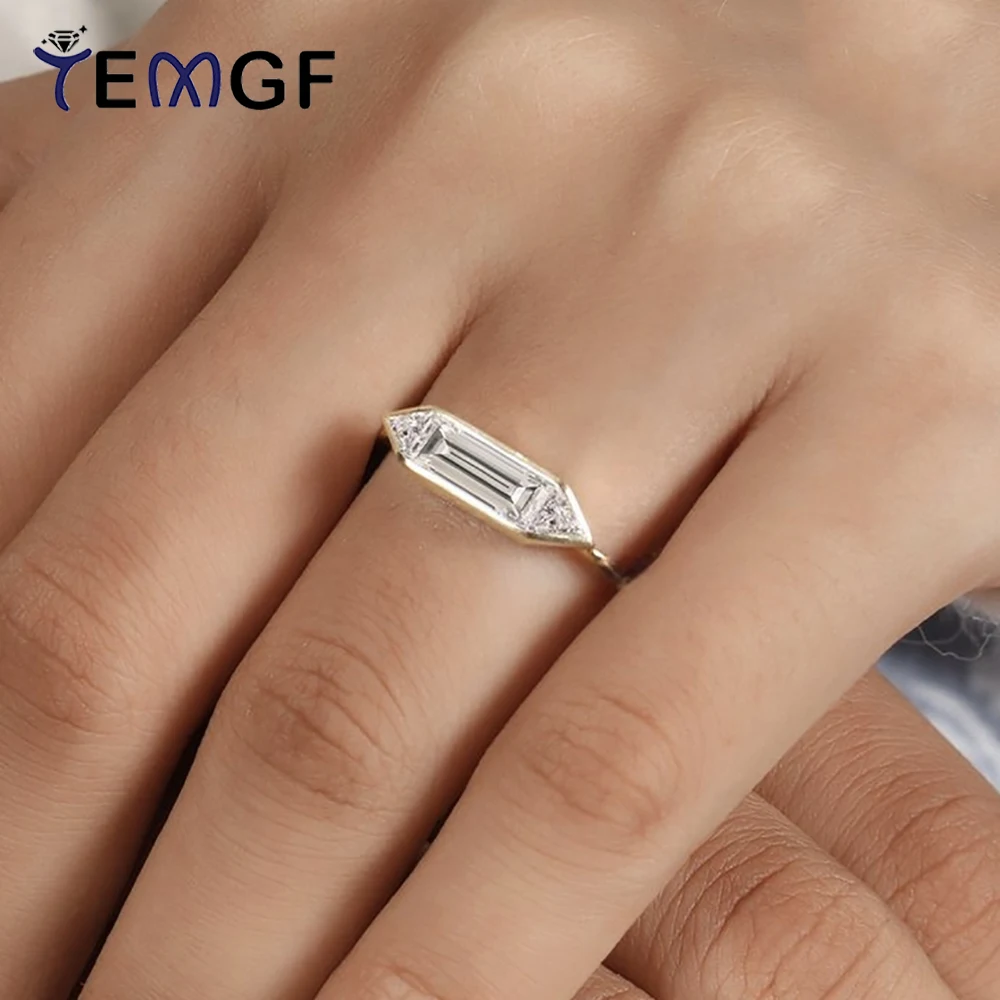 

TEMGF минималистичное кольцо с муассанитом 1,4 карата для женщин, посеребренное 925 пробы, 18-каратное золото, вечерние кольца, роскошные блестящие ювелирные изделия, протестированные, сертифицированные