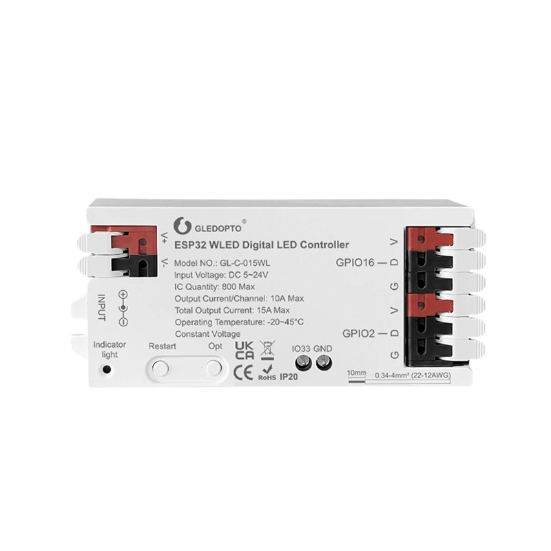 

NEW_GLEDOPTO WLED ESP32 Цветной контроллер RGB RGBW B