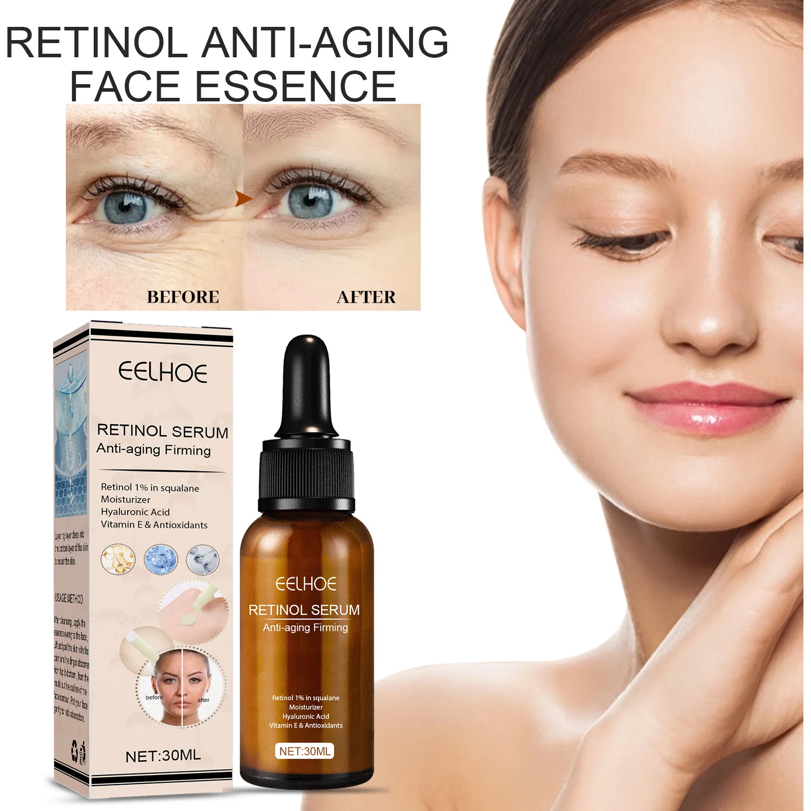 Retinol Essence Set Face Anti-Aging Serum Improving Dullness Reducing Wrinkles Firming & Moisturizing Skin Facial Care Products