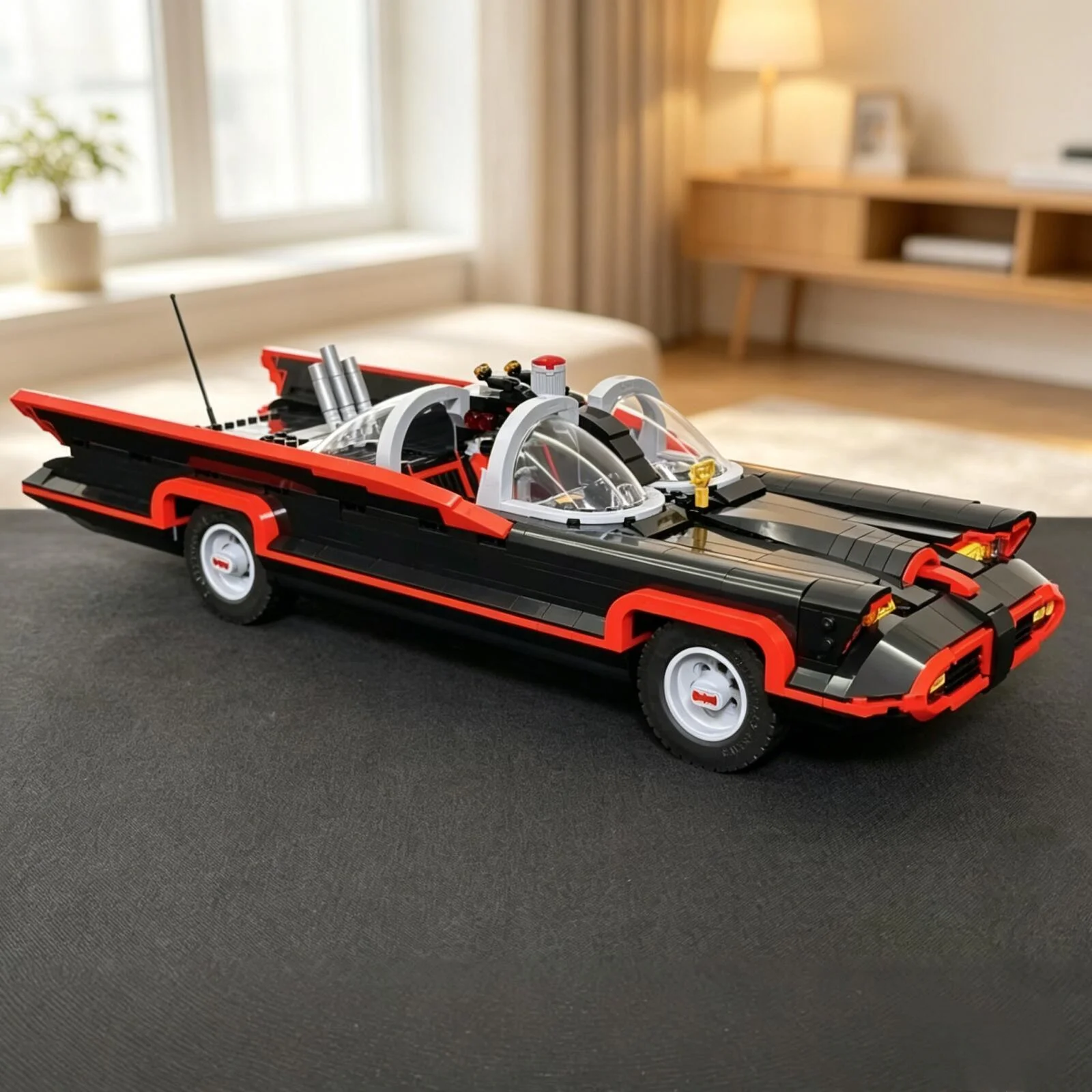 2026 Hot Toys 1822pcs Classic TV Heroes Series Super Bat Batmobile Supercar Model Building Block Toy Birthday Ornament Gifts - view 2