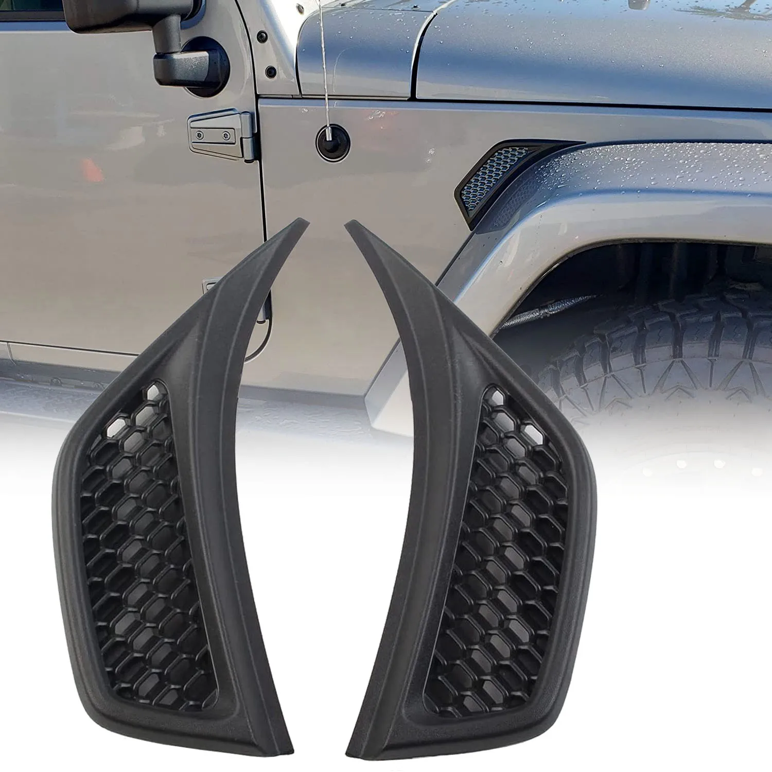 Parafango anteriore per auto presa d\'aria laterale presa d\'aria esterna Trim di ricambio per Jeep Wrangler JL JLU Gladiator JT 2018-2023