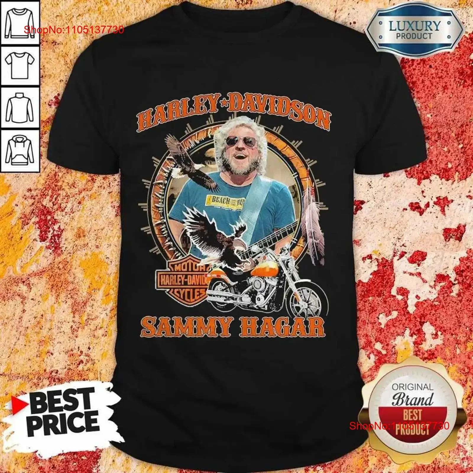 NEW Sammy Hagar logo black T shirt All sizes S 5Xl 2F178 vintage Washed fashion designer clothes Breathable Versatile graphic