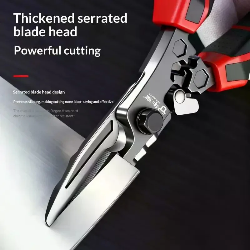 Heavy Duty Electrician Scissors Metal Sheet Cable Cutting Shears Crimping Wire Cutter Wrench Motorcycle Repair Hand Tool