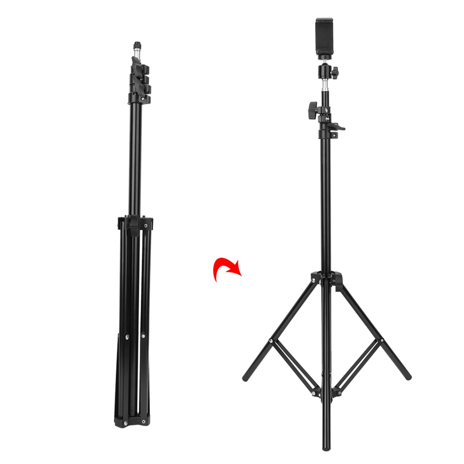 

200cm Extendable 360 Degree Rotation Digital Camera Tripod With Adjustable Phone Holder