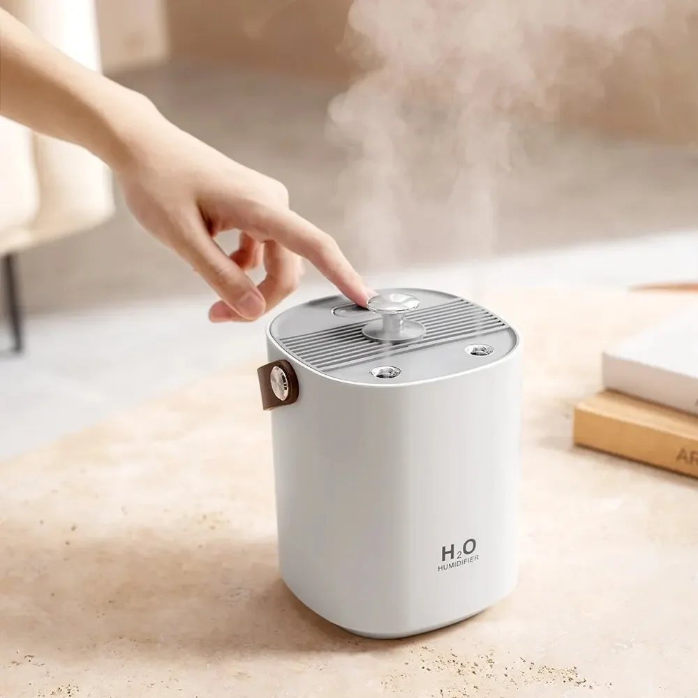 Humidificador portátil de escritorio con doble pulverizador, Humidificador silencioso de gran capacidad con USB, luz nocturna para dormitorio y sala de estar