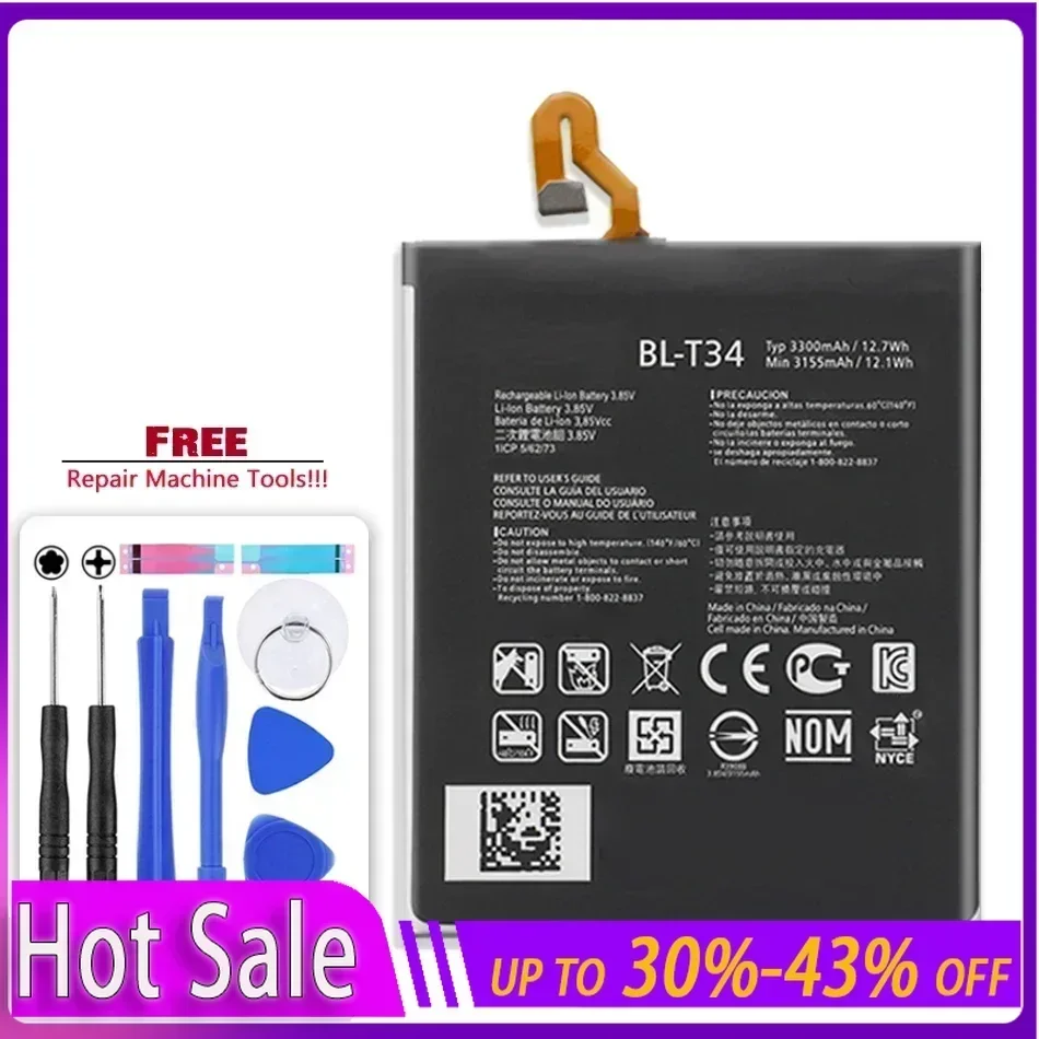 New 3300mAh BL-T34 Battery for LG V30 V30A H930 H932 LS998 V35 V30 PLUS  Replacement  Phone BateriaHigh Quality Tracking Number