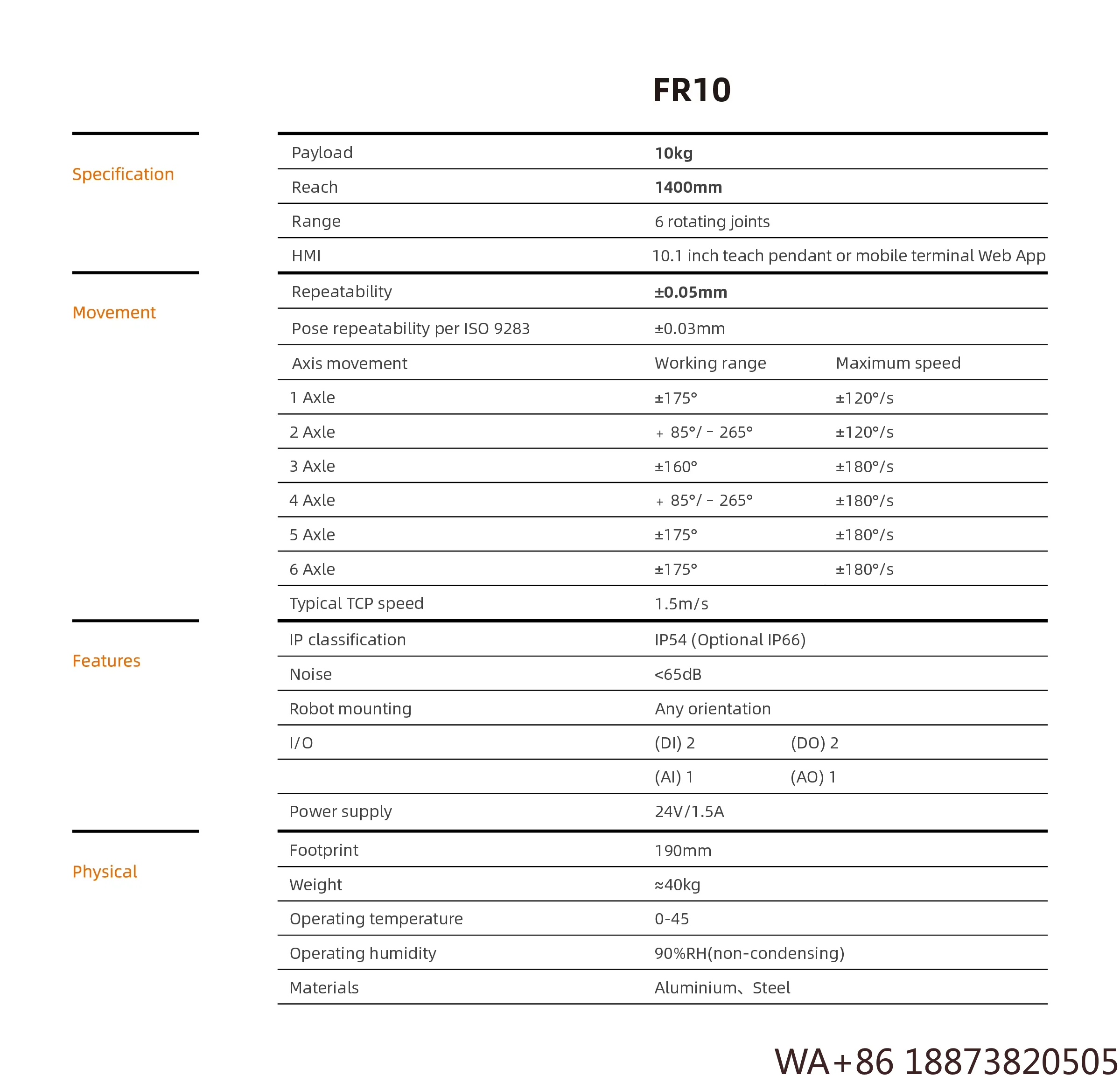 روبوت FR10 6 محاور تعاونية - حمولة دفع 10 كجم | مرنة فعالة للحام والالتقاط والرفع والتعامل مع البليت والبراي #2