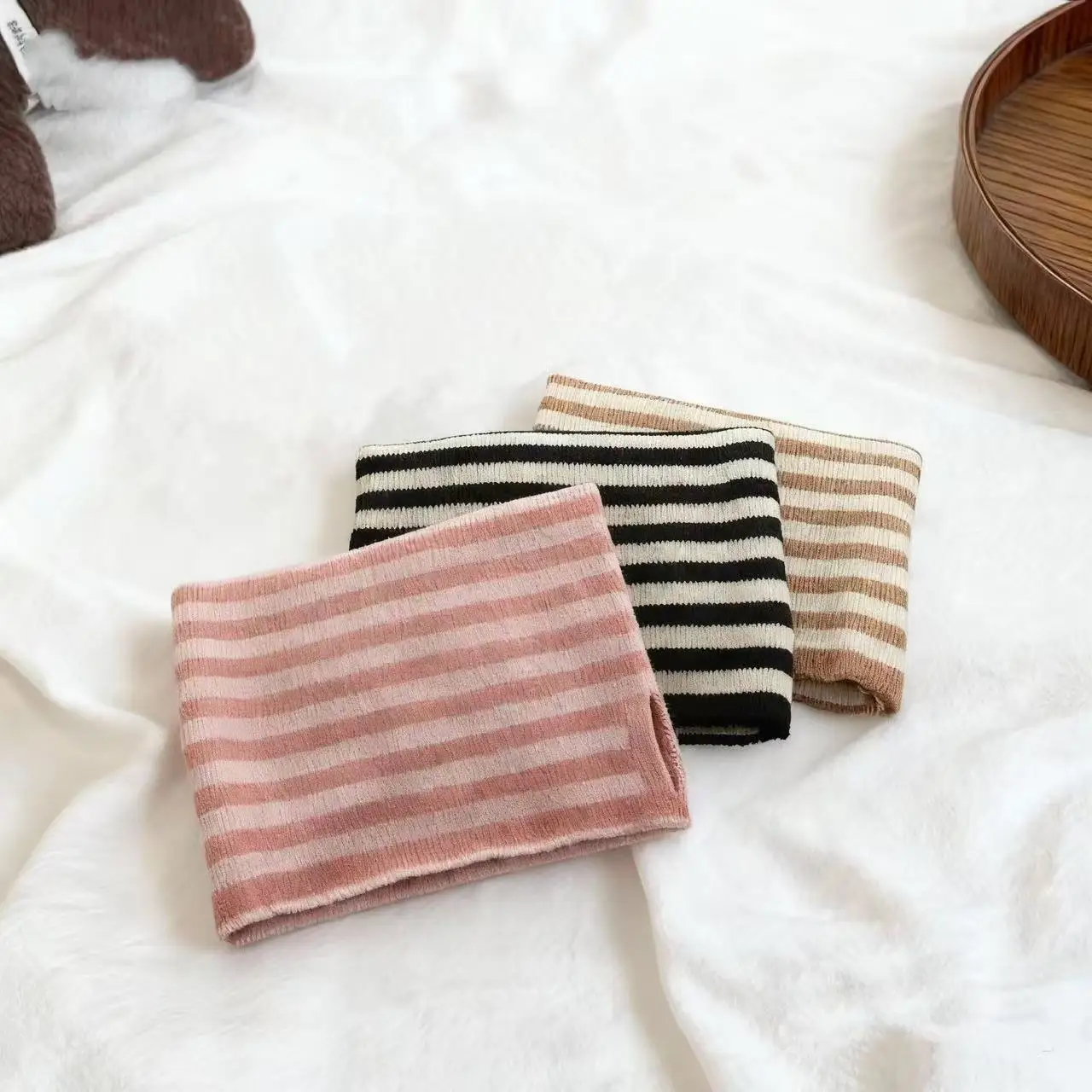 2-10 Years Boys Girls Turtleneck Scarf Autumn and Winter Baby Neck Warmer Children's Knitted Fashion Striped Scarves