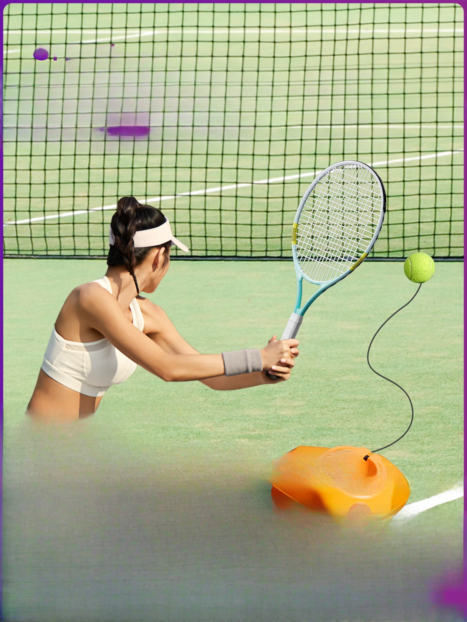 

Tennis Trainer Single Line Rebound Beginner Self-Practice Artifact