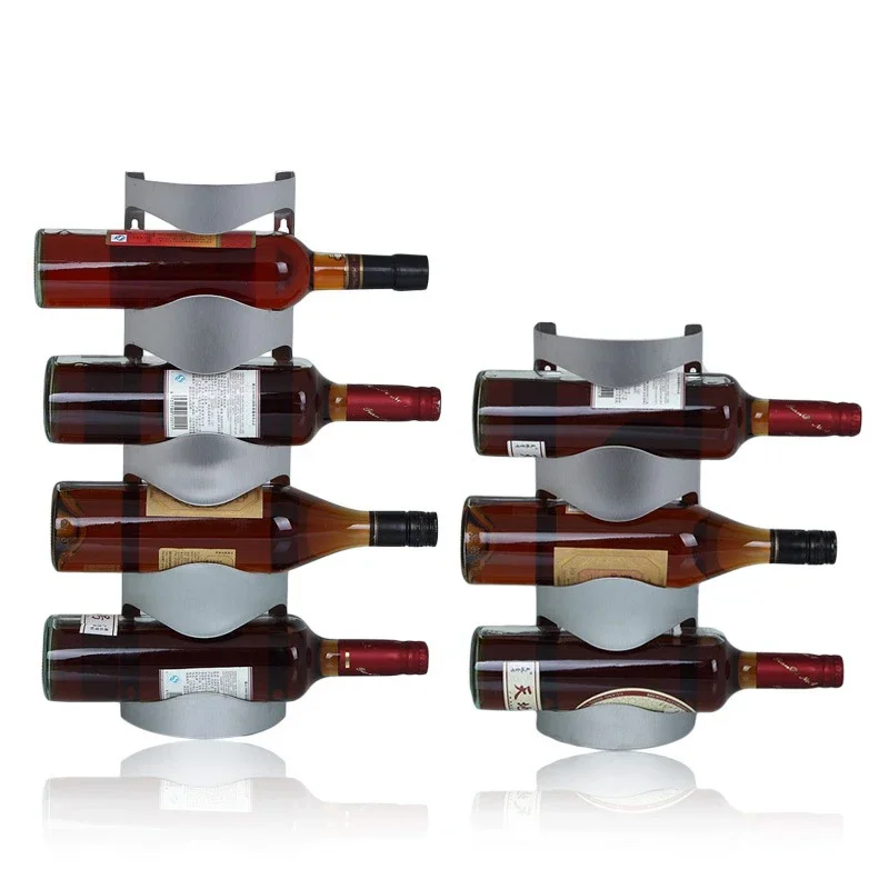 

PEANDIM Creative Stainless Steel Wine Rack Wine Bottle Holder Bar Red Wine Stand Household Wall-hanging Wine Rack Decoration