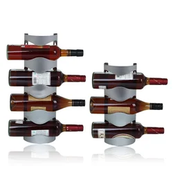 PEANDIM Creative Stainless Steel Wine Rack Wine Bottle Holder Bar Red Wine Stand Household Wall-hanging Wine Rack Decoration