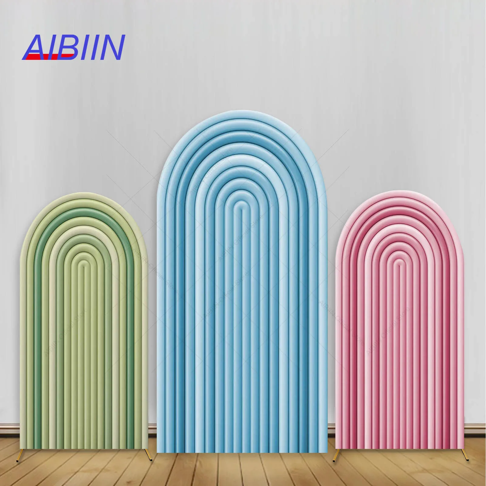 

Blue Stripe Arch Backdrop Cover Different Color Wedding Birthday Baby Shower Bride to Be Party Decor Kids Portrait Background