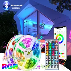 RGB LED Strip Lights para quarto, TV, USB, Bluetooth, jogo, luz de néon, decoração de Natal, fita, 10m, 20m