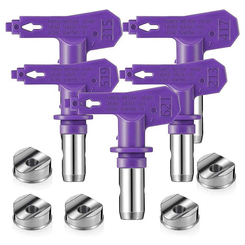 

Reversible Spray Tip Nozzles Paint Spray Tips Airless Sprayer Nozzles Sprayer Parts(5 Pcs, 213, 315, 417, 519, 621)