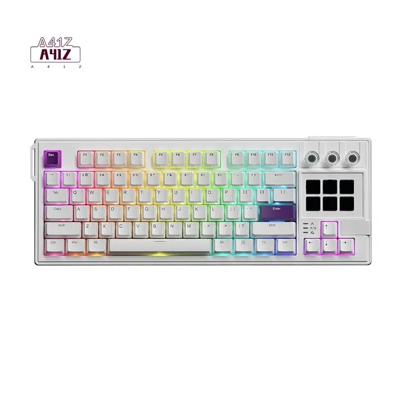 A41Z-K1 PRO Visual Mechanical Keyboard Macro LCD Wired Gaming Keyboard RGB Backlight Ergonomics Keyboard