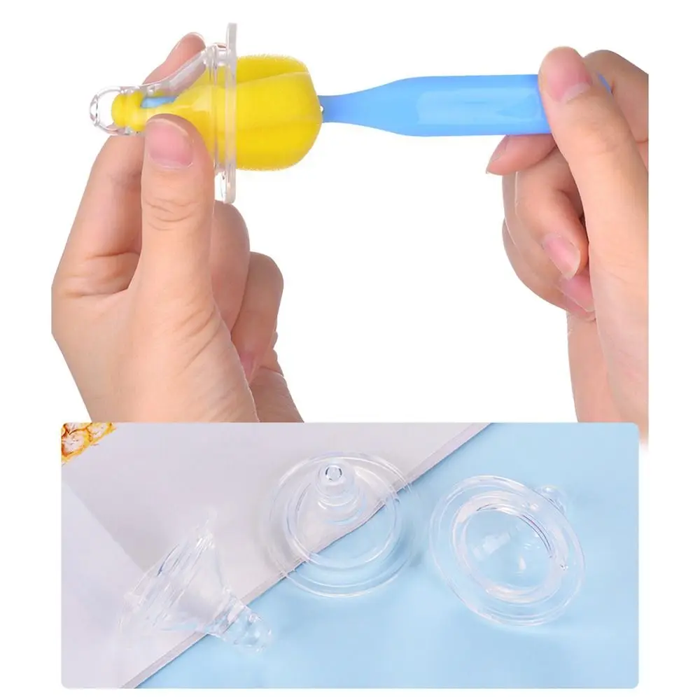 Washing Tool 360 Degree Baby Bottle Brush Handheld Soft Nipple Pacifier Brush Portable Multifunctional Sponge Brushes