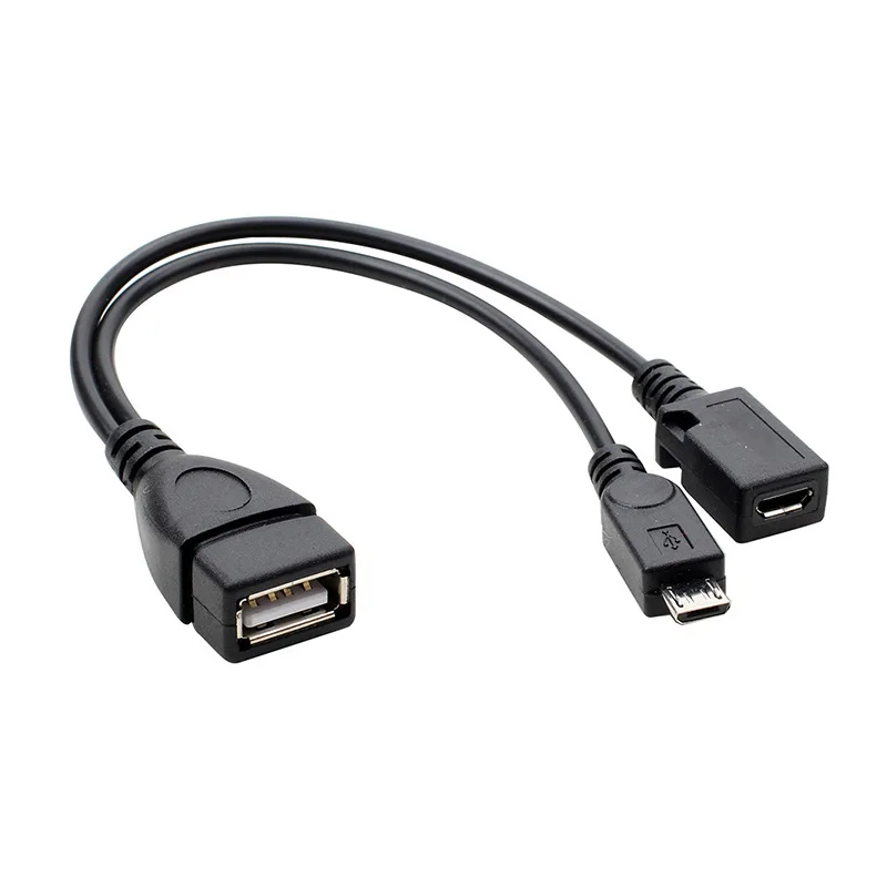 2 w 1 kabel OTG zamiennik dla kija przeciwpożarowego 4K kompatybilny z telefon z systemem Android tabletem Micro USB Host z zasilaniem Micro USB