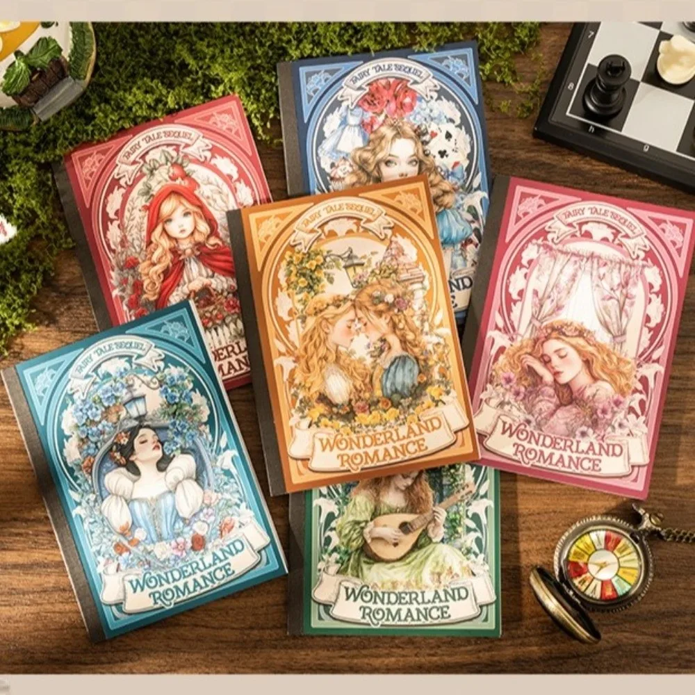 Fairy Tale Series Pocket Sticker Book 18 Sheets Elegent Girls Scrapbook Stickers Die Cut PET & Paper Journal Stickers for Girls