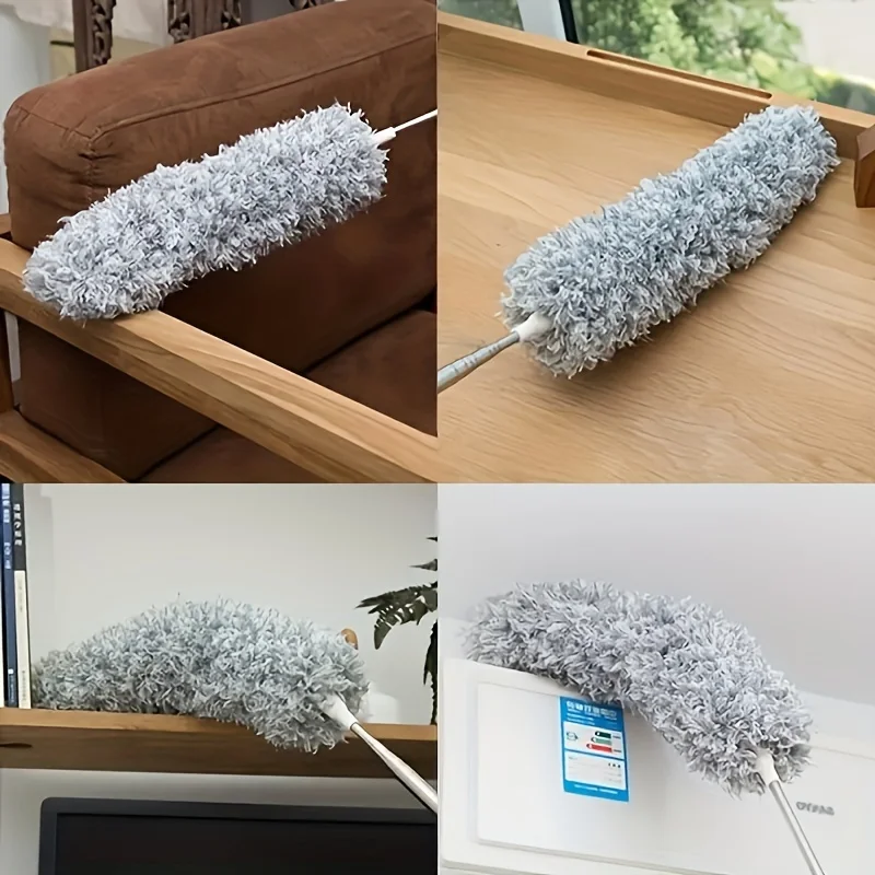 Household dust removal feather duster retractable extended sweeping ceiling spider web cleaning dust sweeping duster