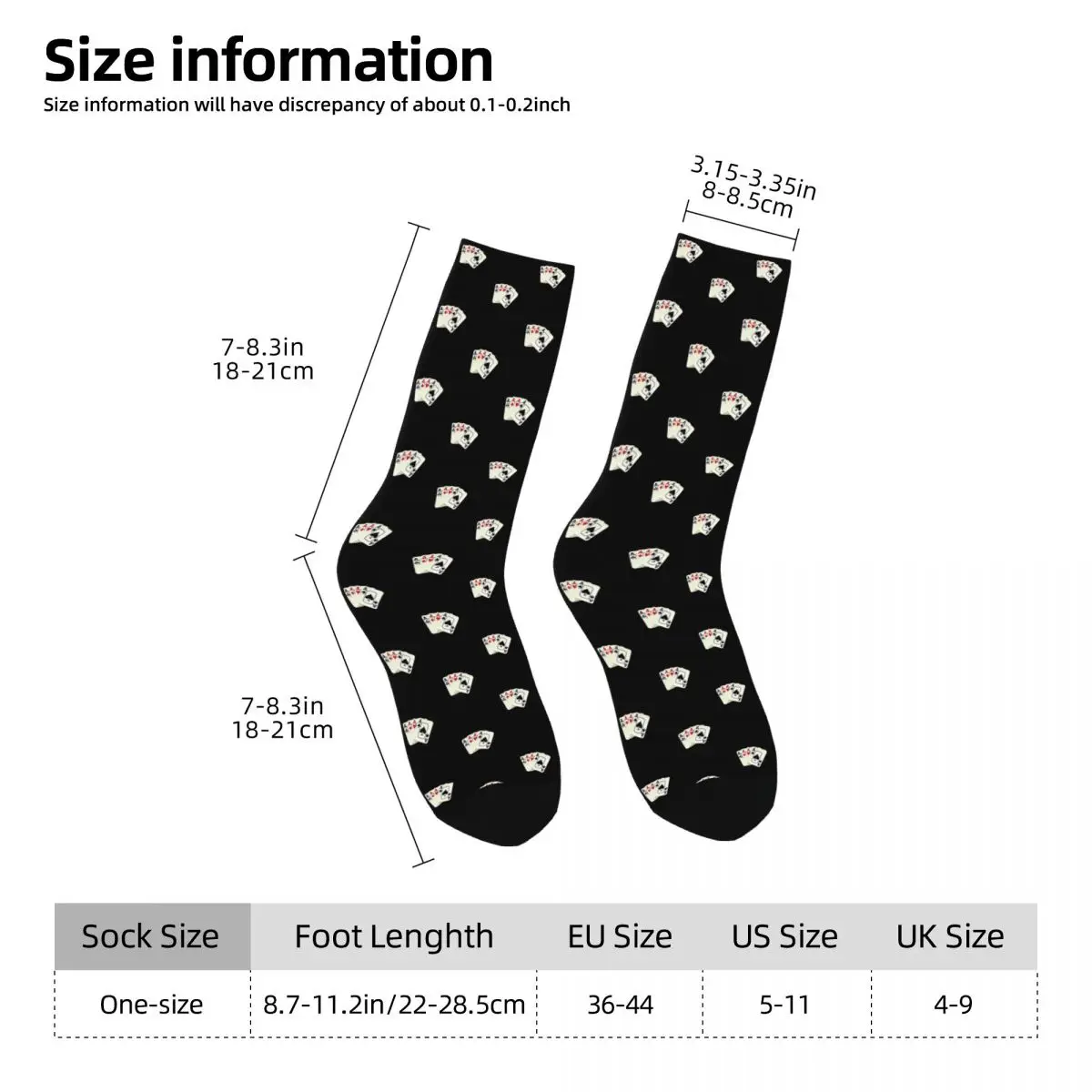 Ace Of Cards Dress Socks Harajuku High Quality Stockings All Season Long Socks Accessories for Man's Woman's Birthday Present