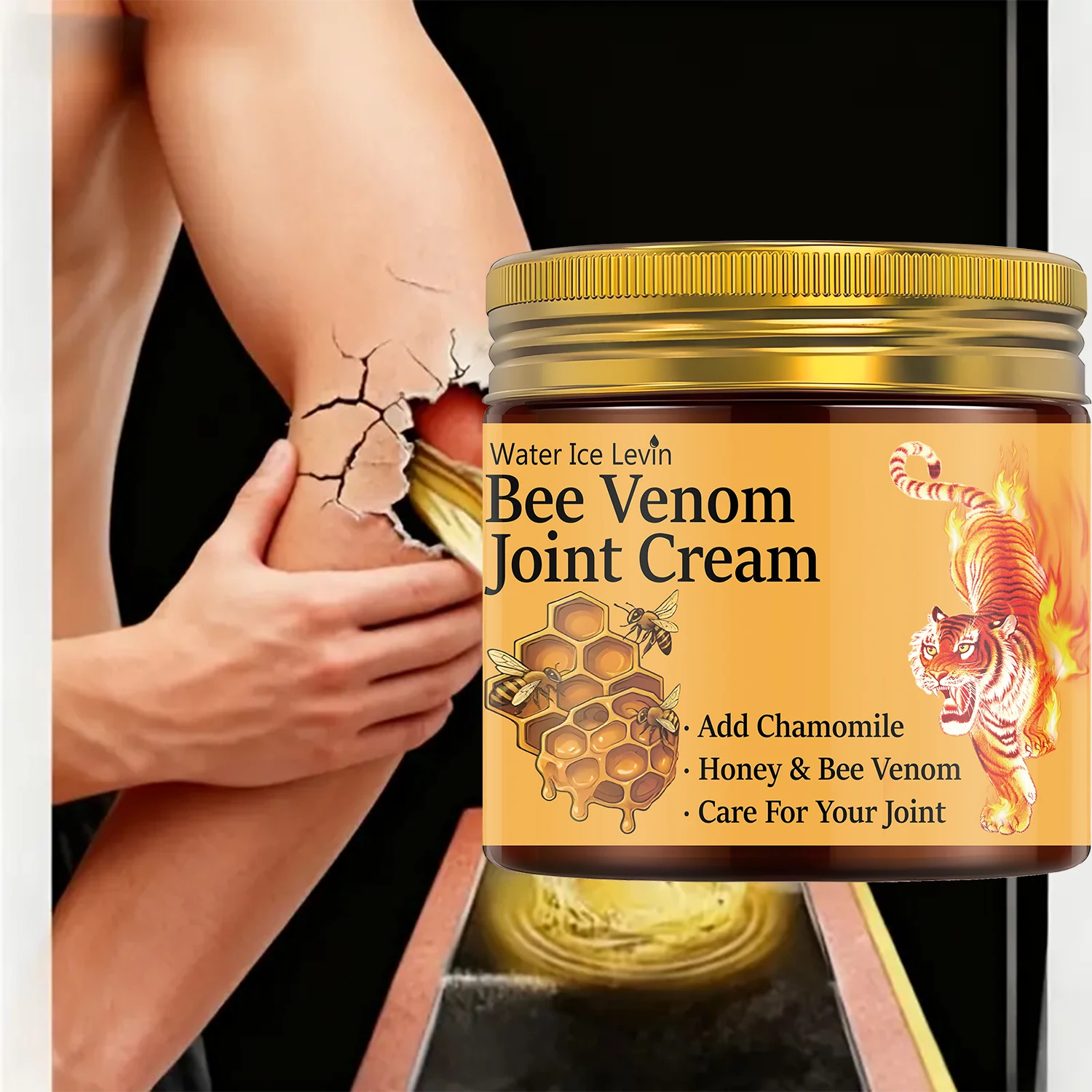 Bee Venom Joint Cream with Chamomile & Honey - Moisturizing & Firming Formula for Elastic Skin & Joint Care