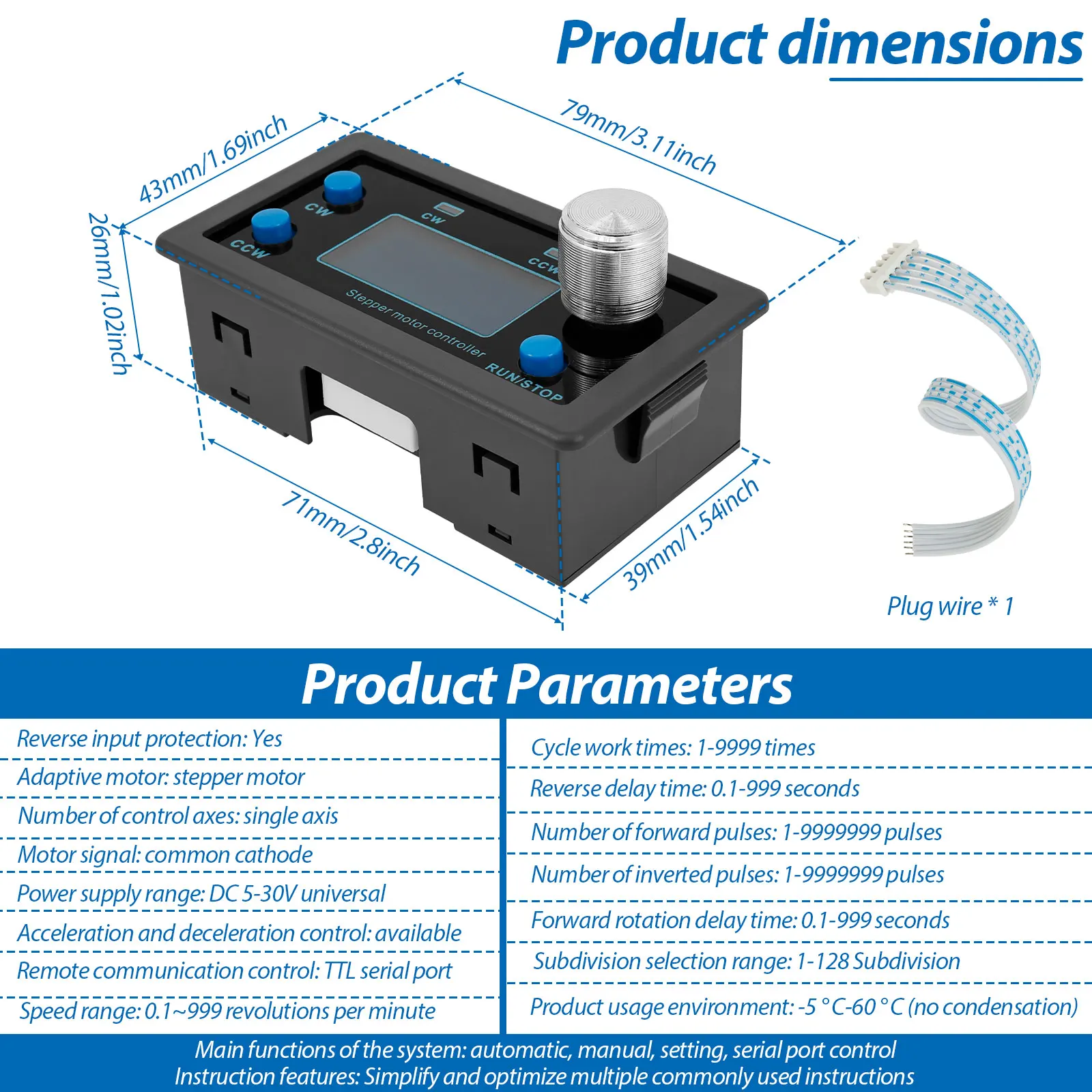 ZK-SMC01 Stepper Motor Driver and Controller DC 5-30V Reverse Pulse Speed Control Board Programmable PLC Serial Communication