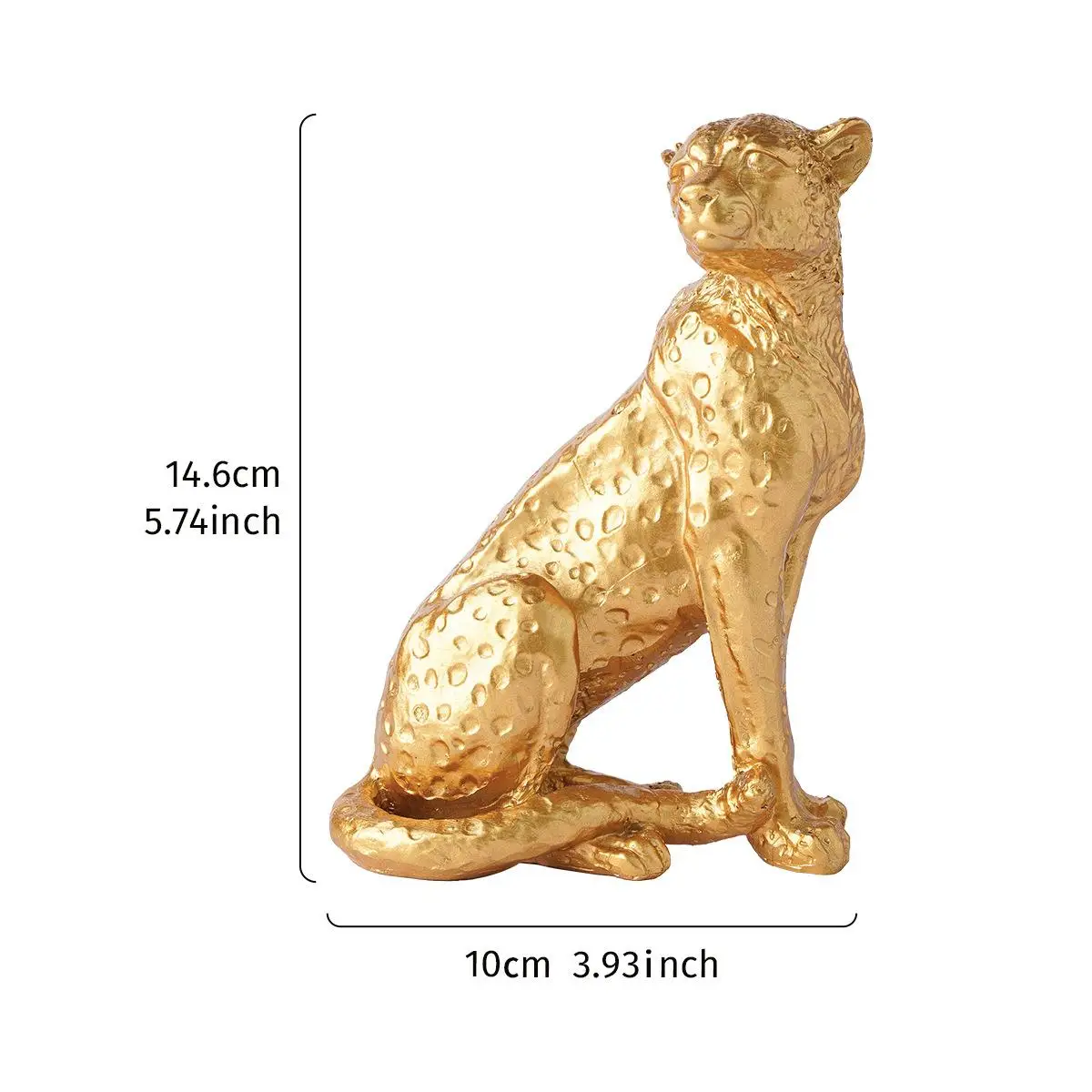 Luxury-glamorous Golden Cheetah Statue Decor.TV Cabinet And Bedside Table Soft Furnishing. Window Display Gift For Moving House