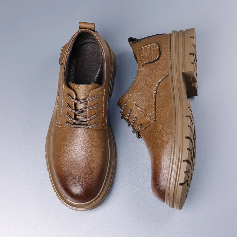 Primavera e autunno da uomo nuove comode scarpe in pelle piccole scarpe da lavoro Casual versatili in stile britannico retrò