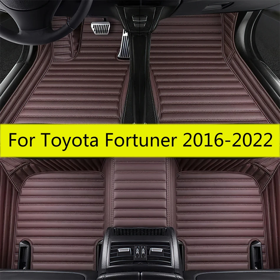 Car Floor Mats For Toyota Fortuner 2022 2021 2020 2019 2018 2017 2016 (5 seats) Auto Accessories Leather Carpet Interior Parts