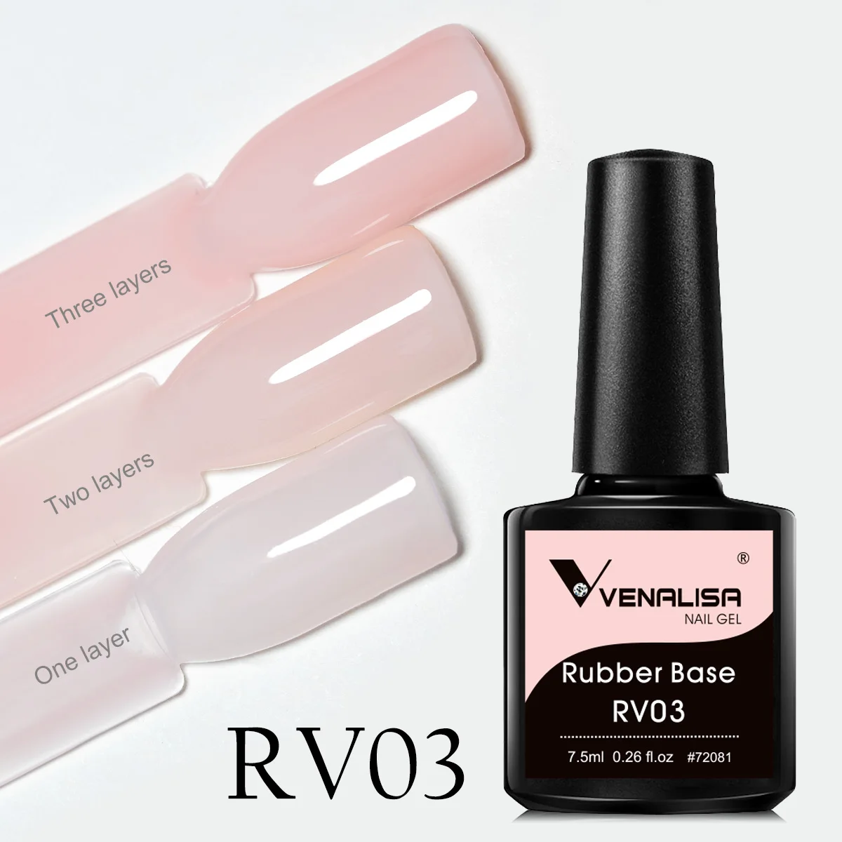 VENALISA Semi Transparent French Pink Color Rubber Base Coat Nail Gel Polish Jelly Nail Camouflage Soak off UV LED Nail Gel