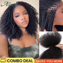 Afro Kinky Bulk QVR Human Hair For Mini Twist Braiding Loc Extensions & Crochet afro Kinky Curly bulk Hair For Dreadlocks 50g