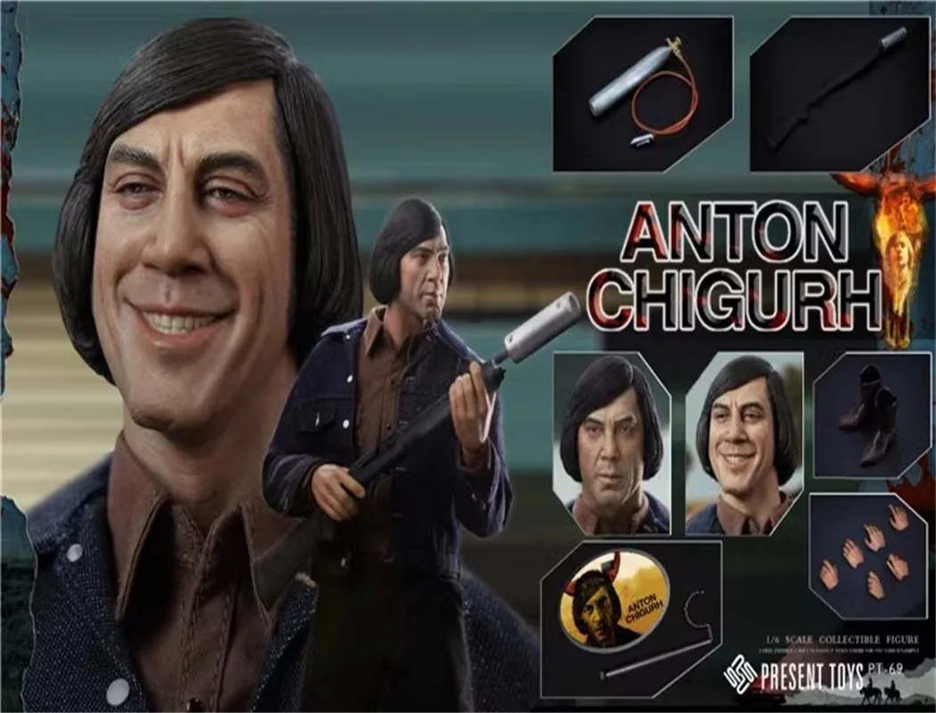 PRESENT TOYS PT-sp69 1/6 Scale Soldier Killer Anton Chigurh Double Head Full Set 12'' Action Figures Doll Model In Stock