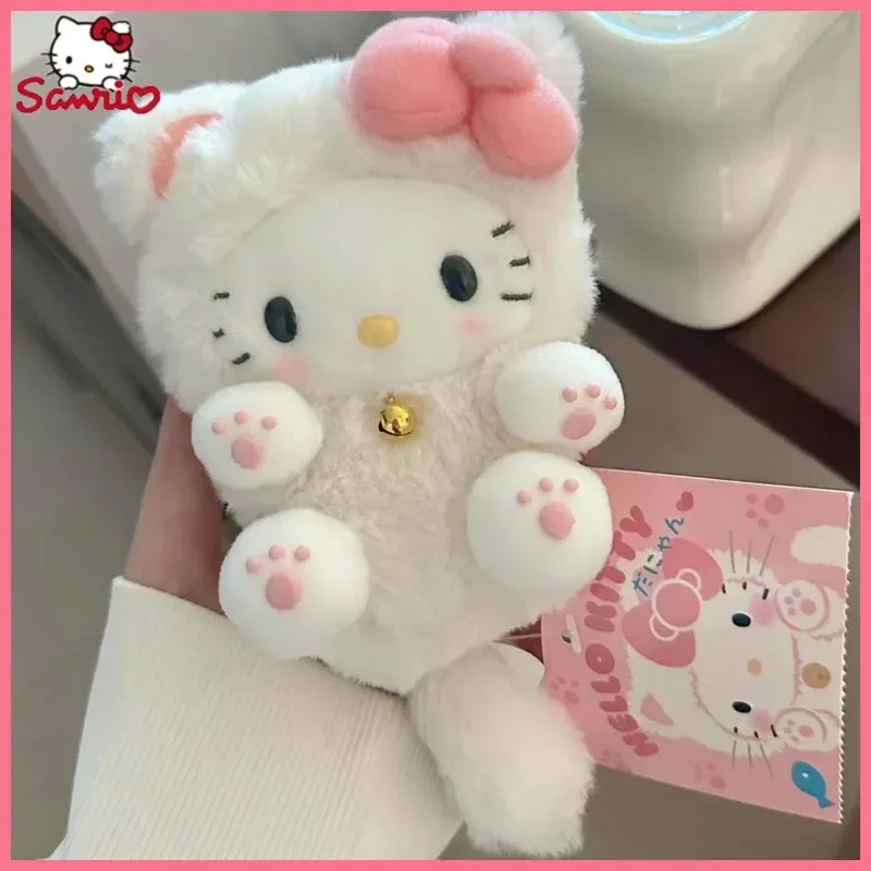 Long Tail Hellokitty Cat Bag Cartoon Cute Pink Bow Pendant Doll Plush Hanging Decoration Girls Schoolbag Decoration Wholesale