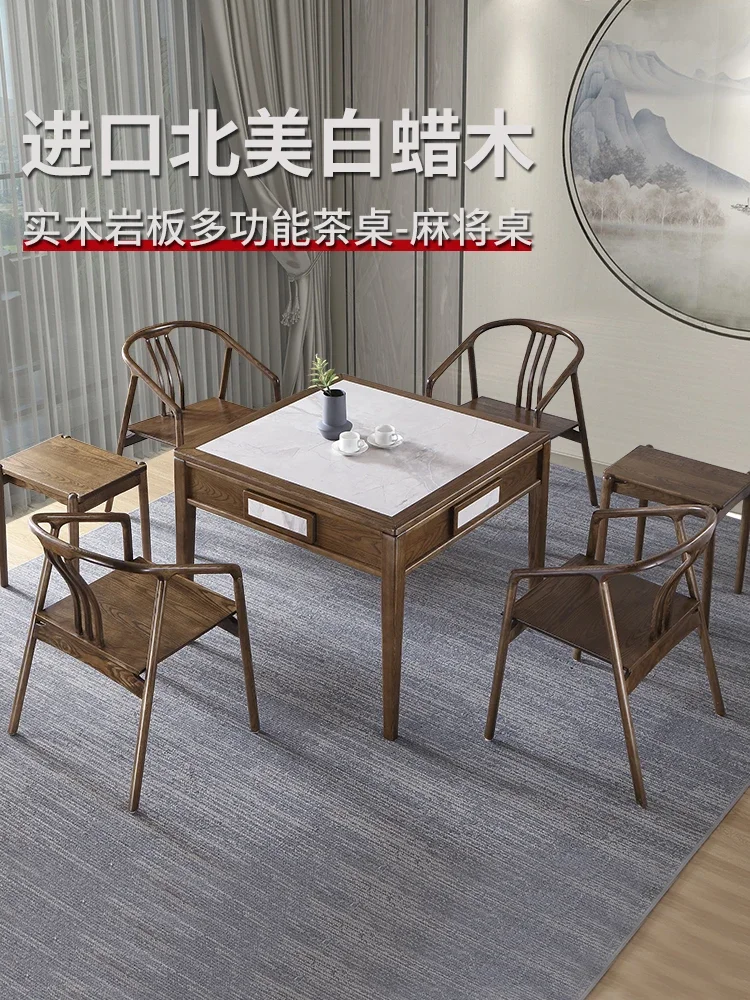 

Solid Wood Mahjong Machine Automatic Household Electric Mahjong Table Dining Table Dual-Use Mute Machine