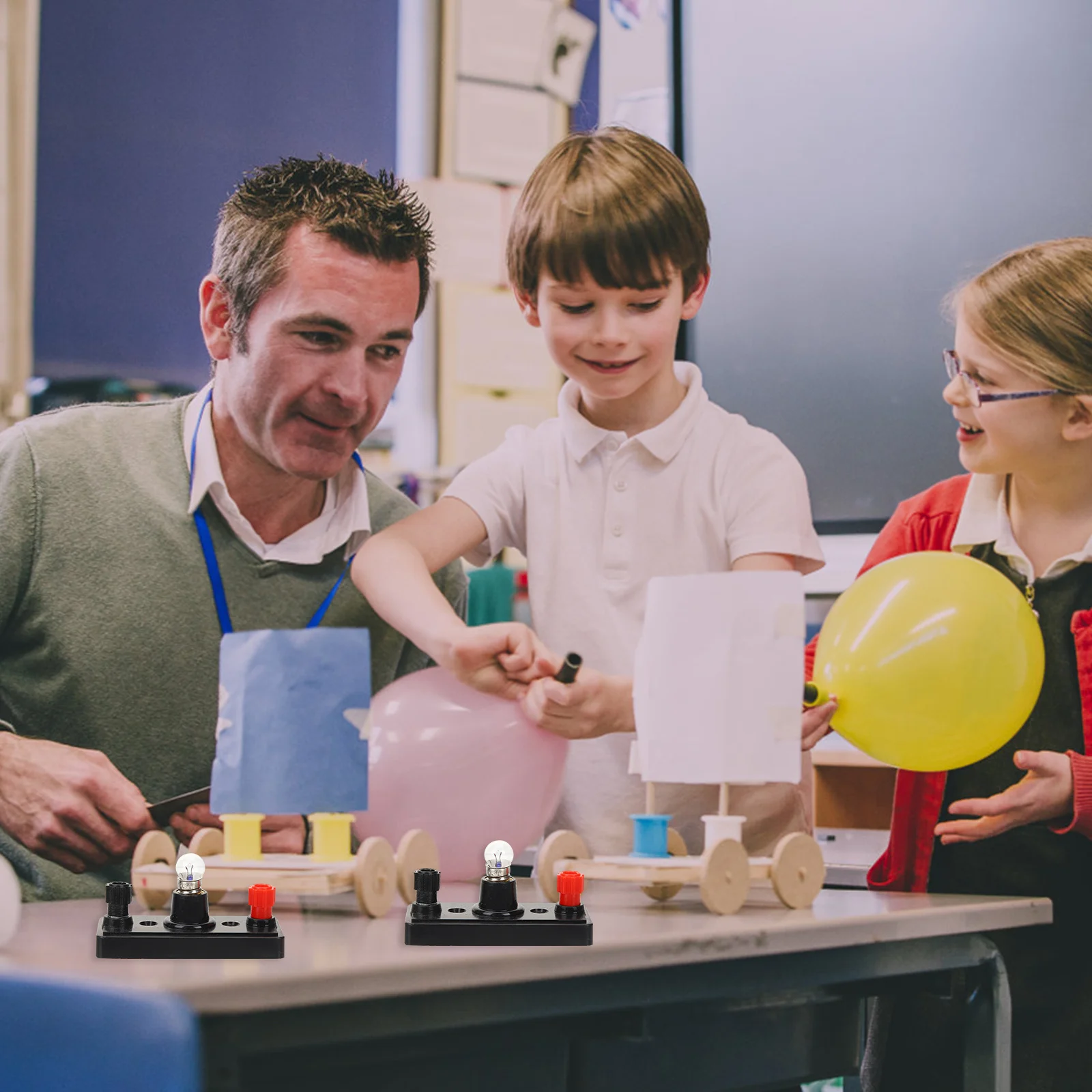 1 conjunto kit de experimento de circuito para crianças, laboratório de ciências de haste, conceitos de física básica, lâmpadas, fios, interruptores, kit de circuito elétrico diy, idades