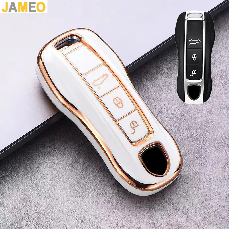 For Porsche Cayenne Panamera 971 911 9YA Macan 718 Taycan Boxster 3 TPU Car Remote Key Case Cover Accessorie