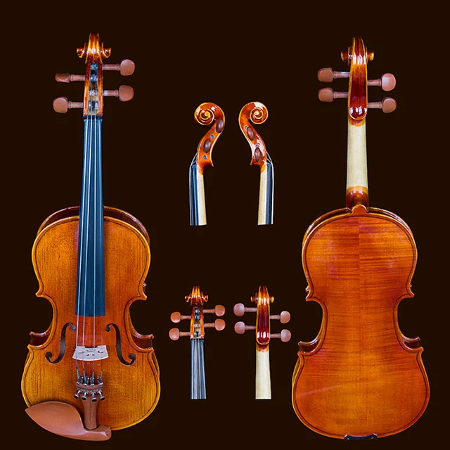 Bullfighter 3/4  4/4 Flamed string instrument Handmade Solid Wood Violin