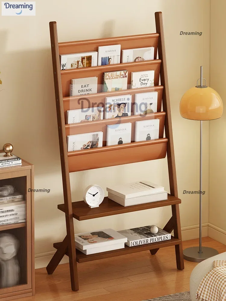 

Medieval magazine rack Floor-to-ceiling newspaper and newspaper storage rack Children's exchange rack Against the wall Brochure