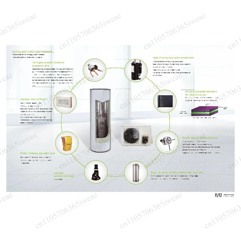 Hot water mini split type household heat pump JDL Source To R32 variable frequency heat pump warm air