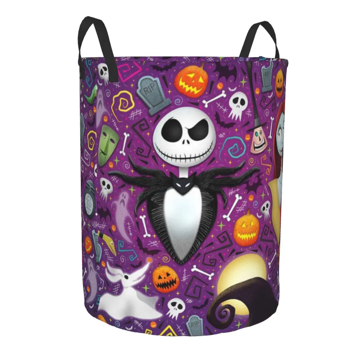 Custom The Nightmare Before Christmas Laundry Basket Collapsible Large Clothes Storage Bin Halloween Tim Burton Baby Hamper